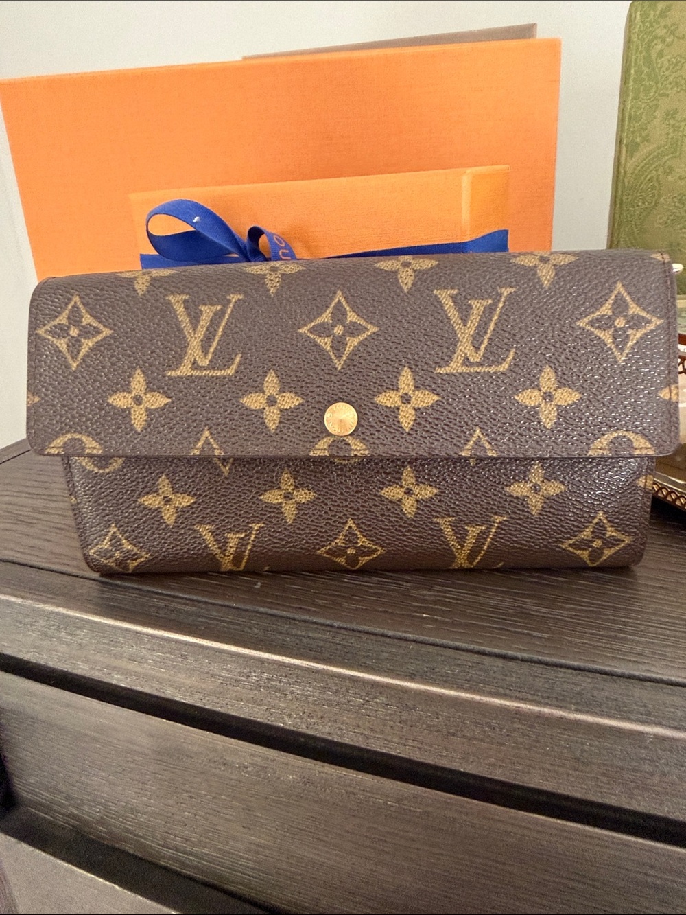Louis Vuitton Monogram Canvas Foldover Clutch in Brown ❤️